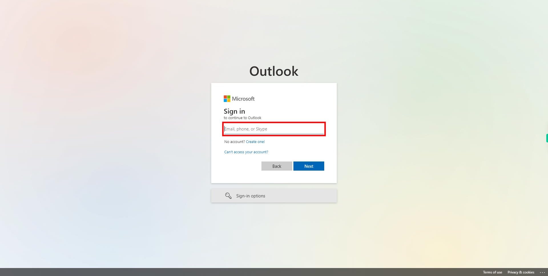 Sign in to Outlook