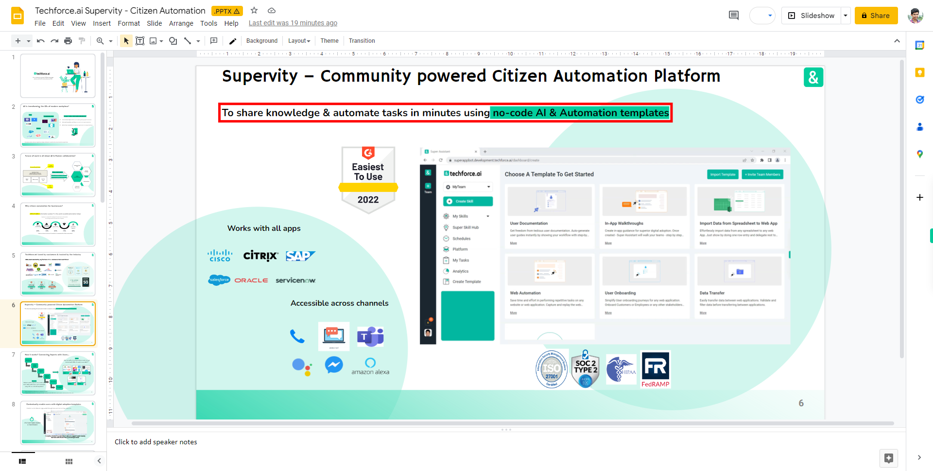 Techforce.ai Supervity - Citizen Automation.pptx - Google Slides