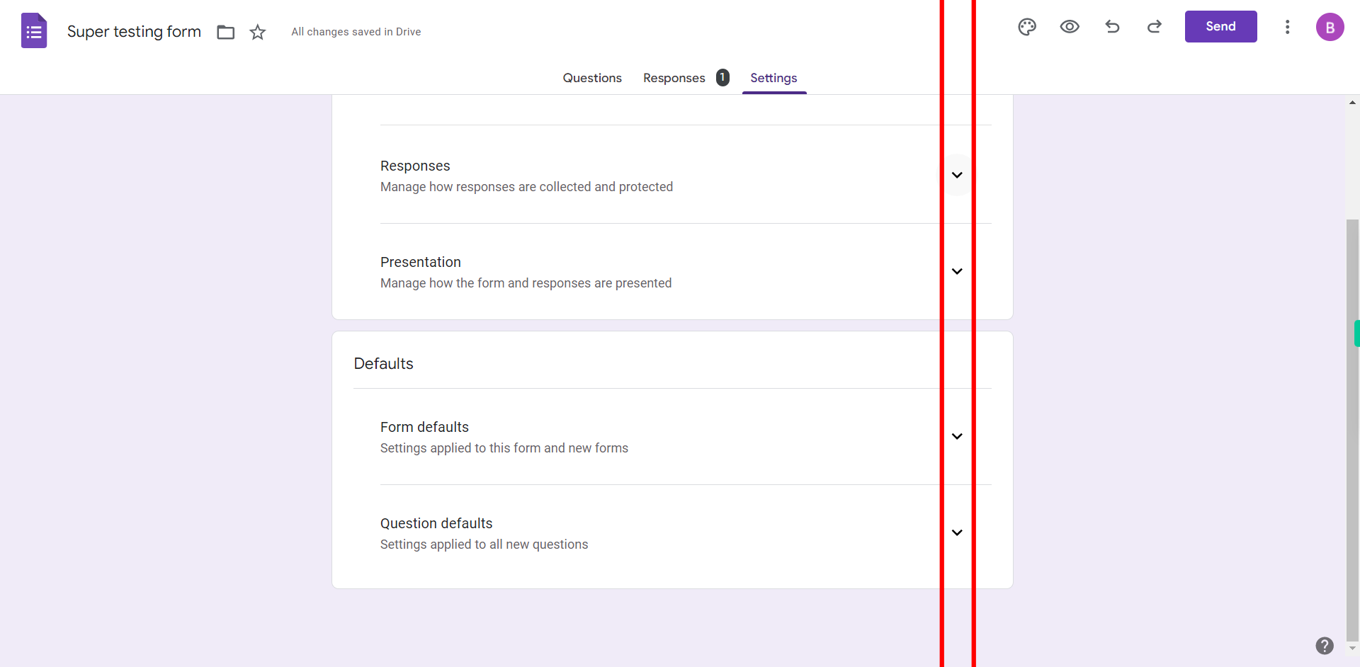 Super testing form - Google Forms