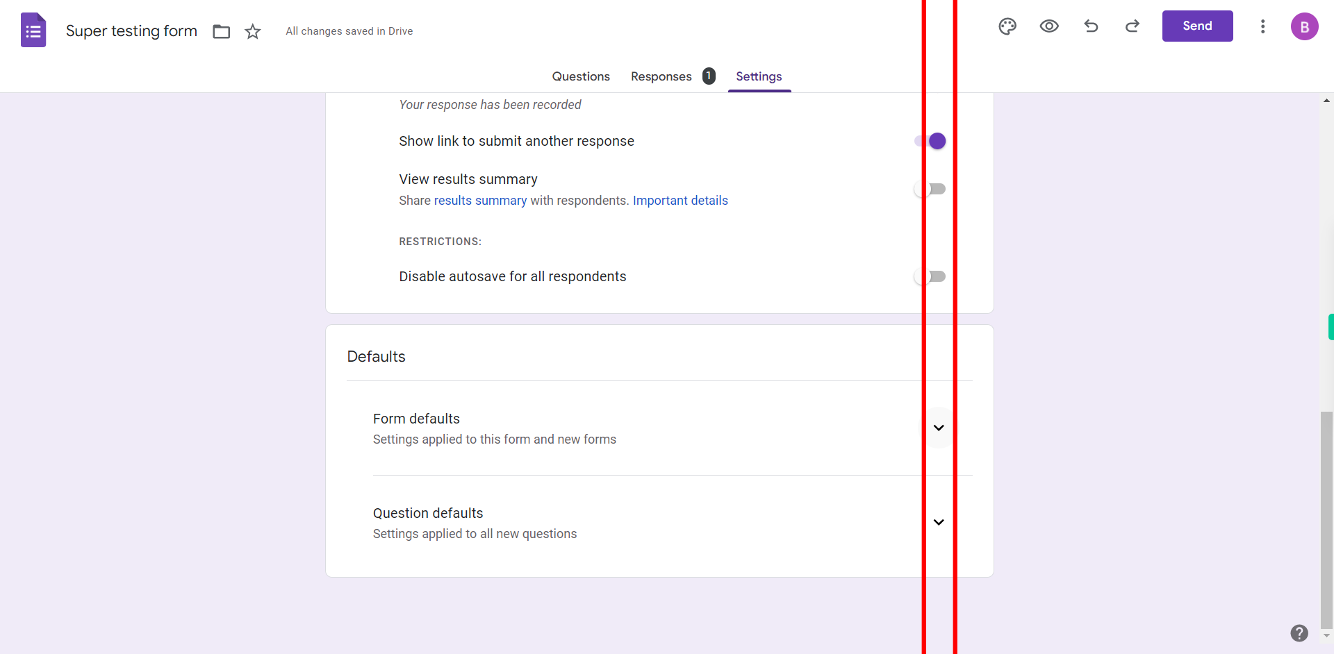 Super testing form - Google Forms