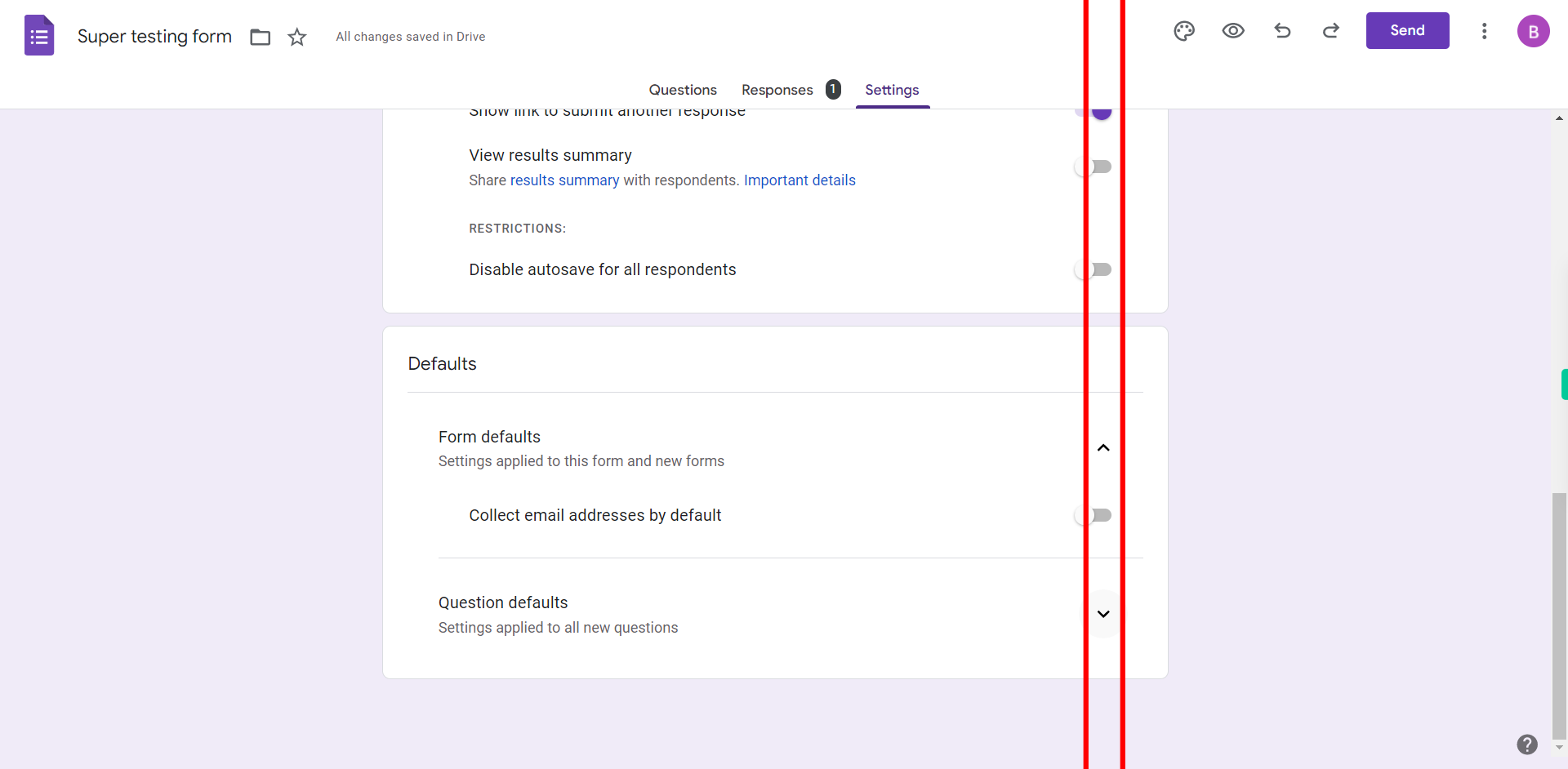 Super testing form - Google Forms