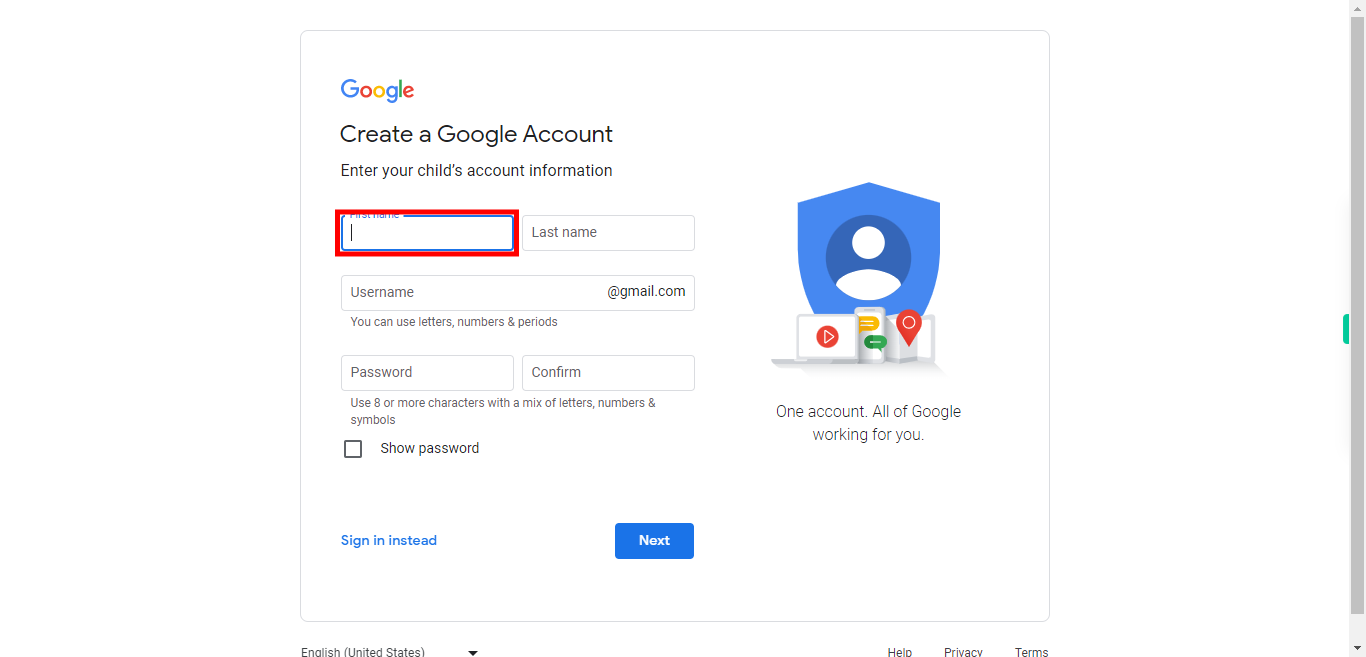 Create your Google Account