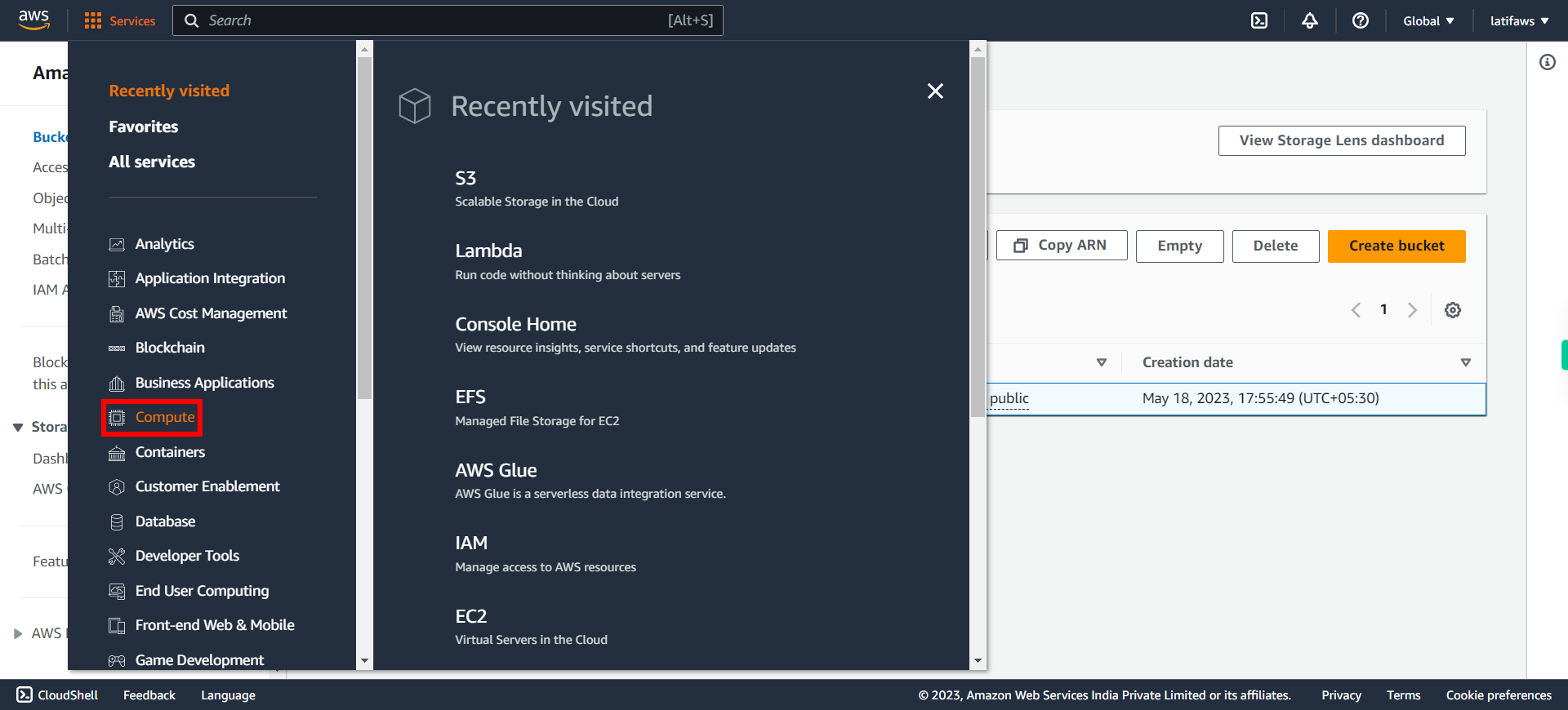 S3 Management Console