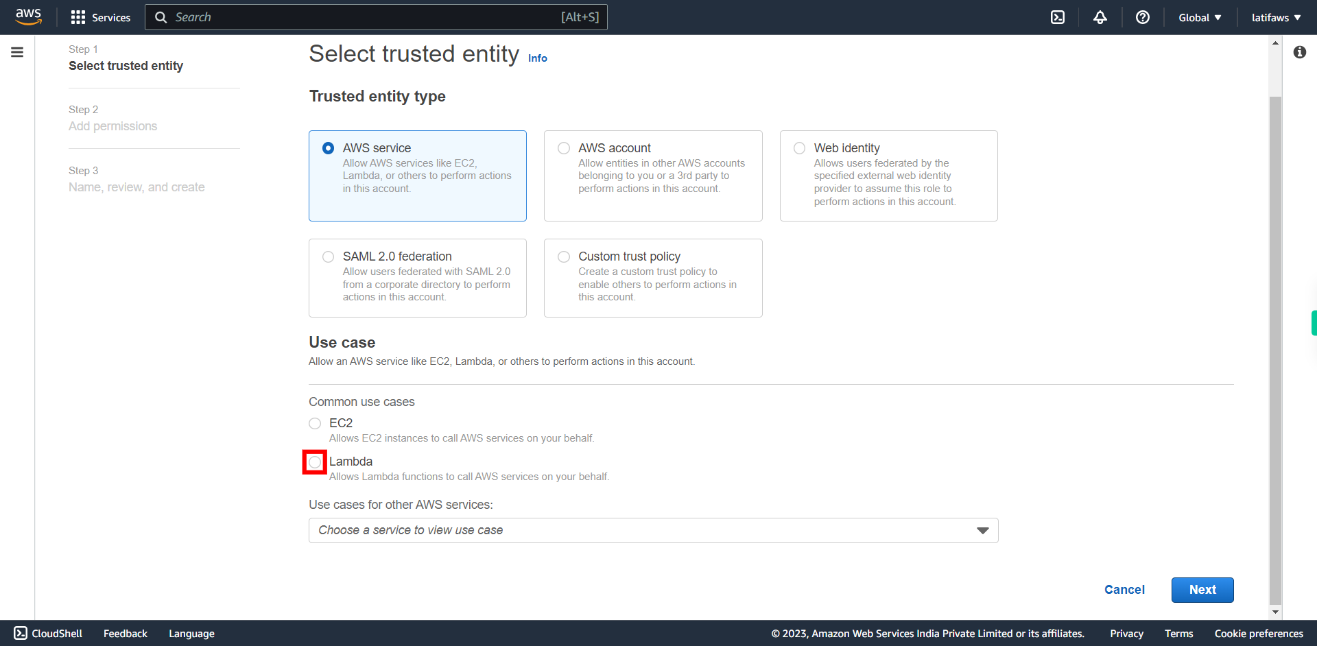 IAM Management Console