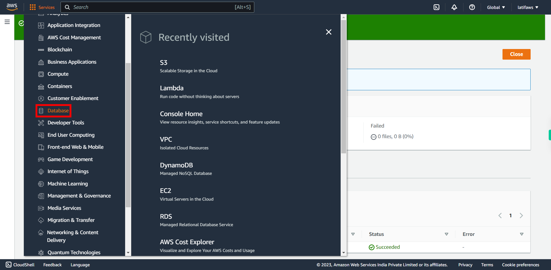 S3 Management Console