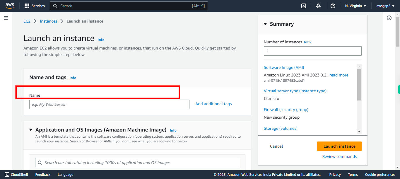 Launch an instance | EC2 Management Console