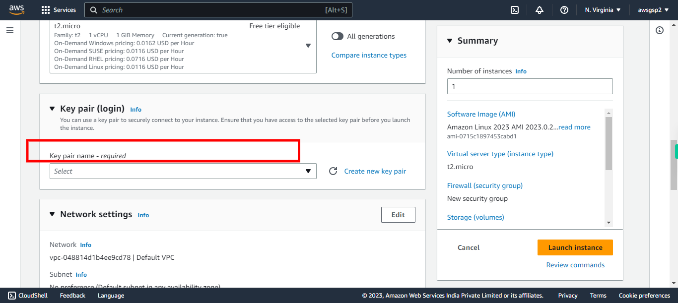 Launch an instance | EC2 Management Console