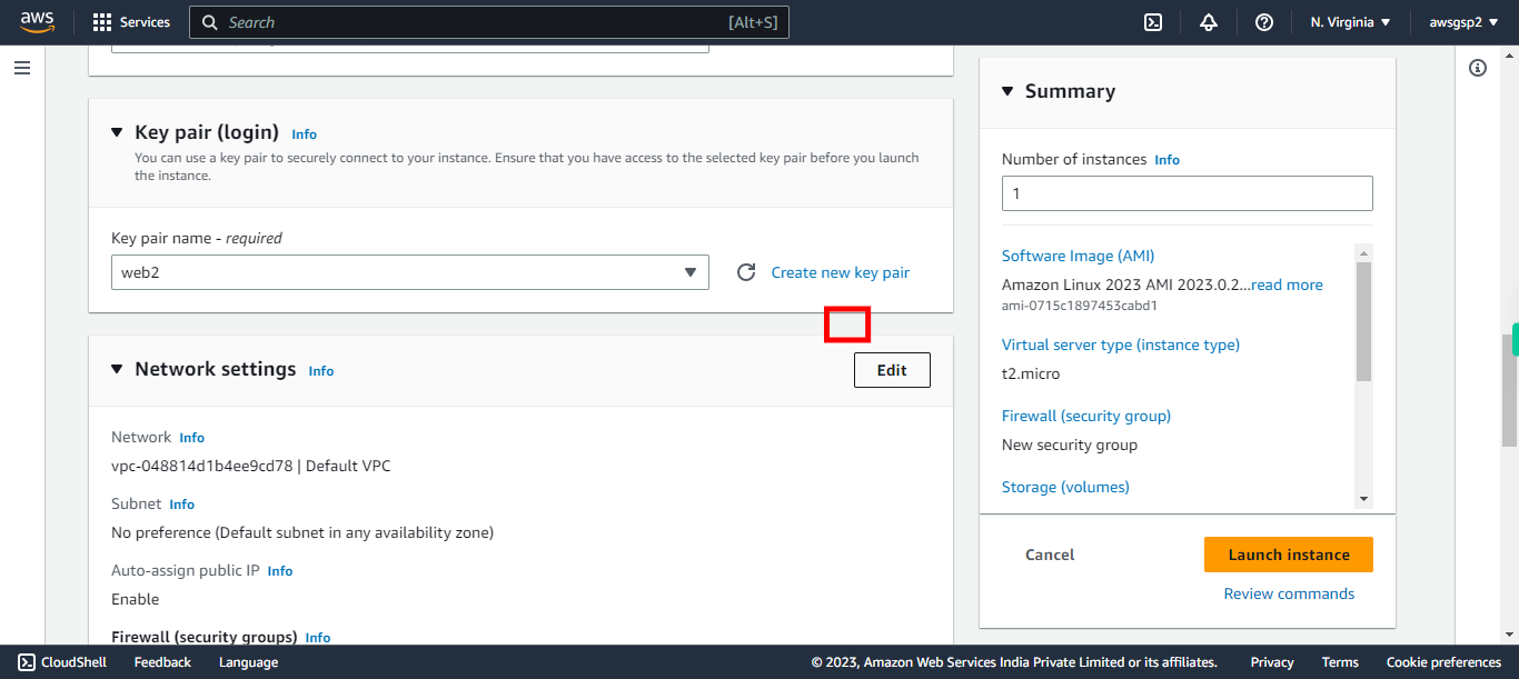 Launch an instance | EC2 Management Console