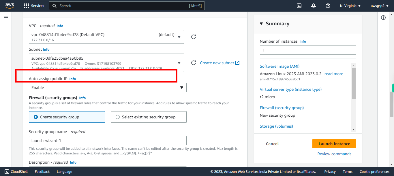 Launch an instance | EC2 Management Console