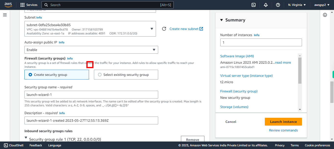 Launch an instance | EC2 Management Console