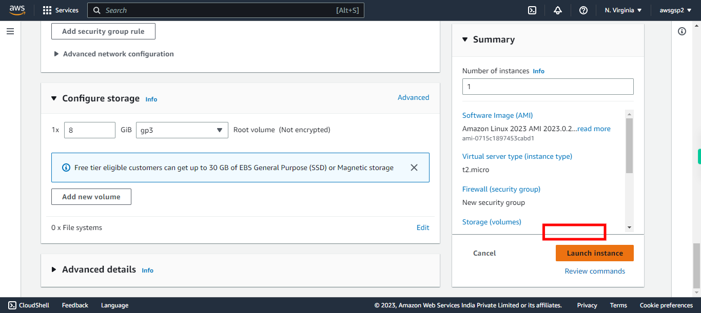 Launch an instance | EC2 Management Console