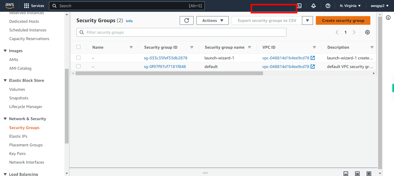 EC2 Management Console