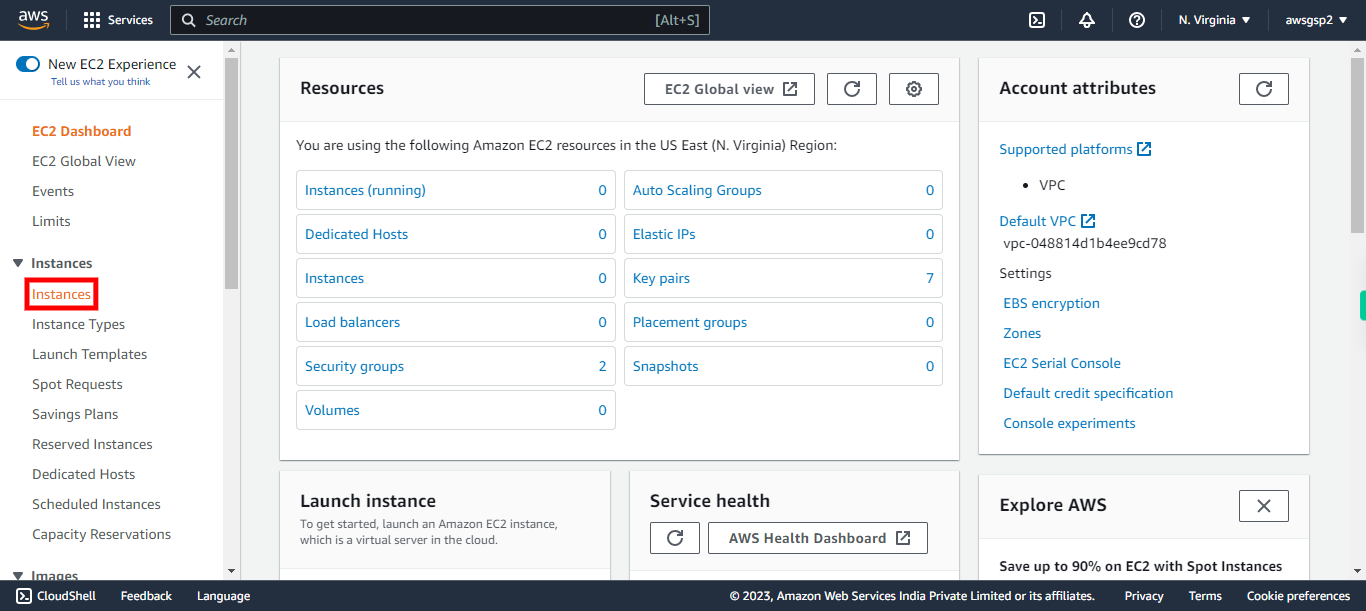 Dashboard | EC2 Management Console