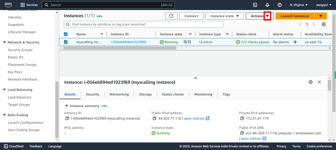 Instances | EC2 Management Console