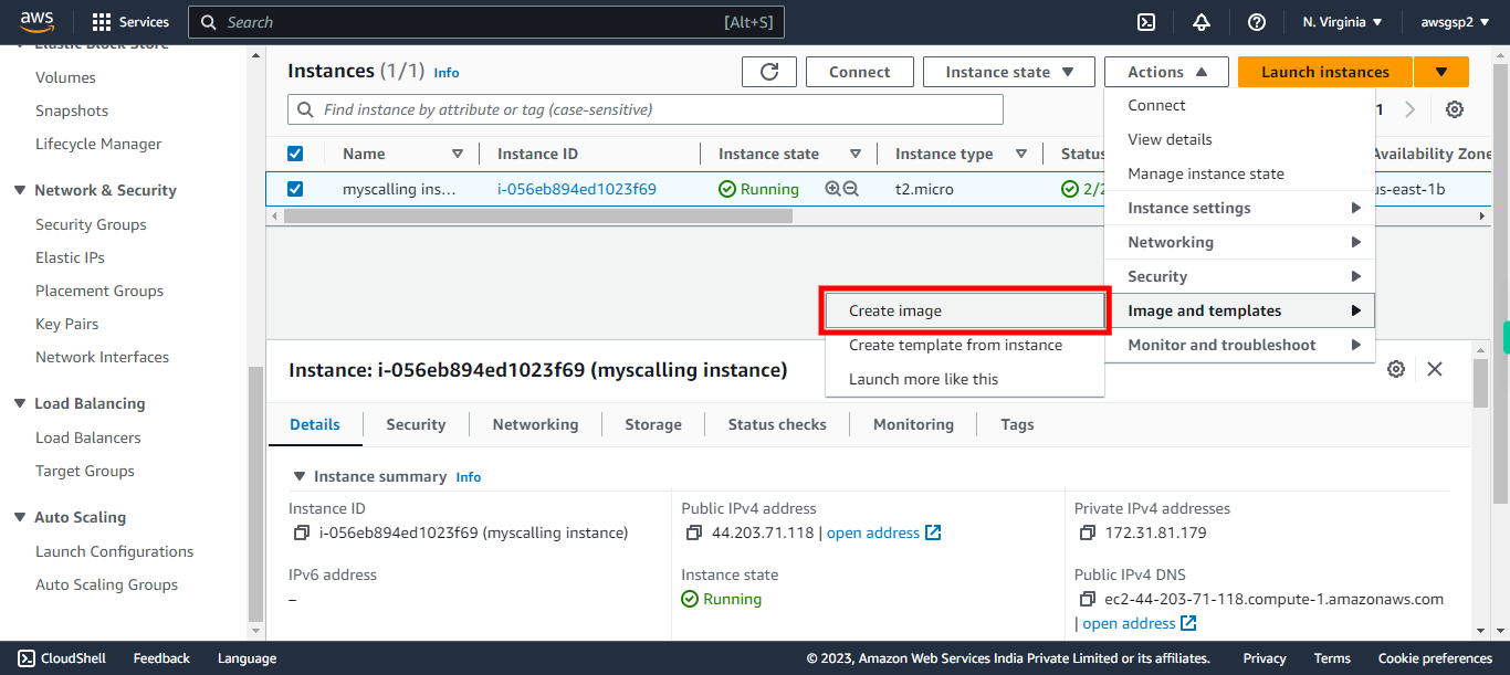 Instances | EC2 Management Console