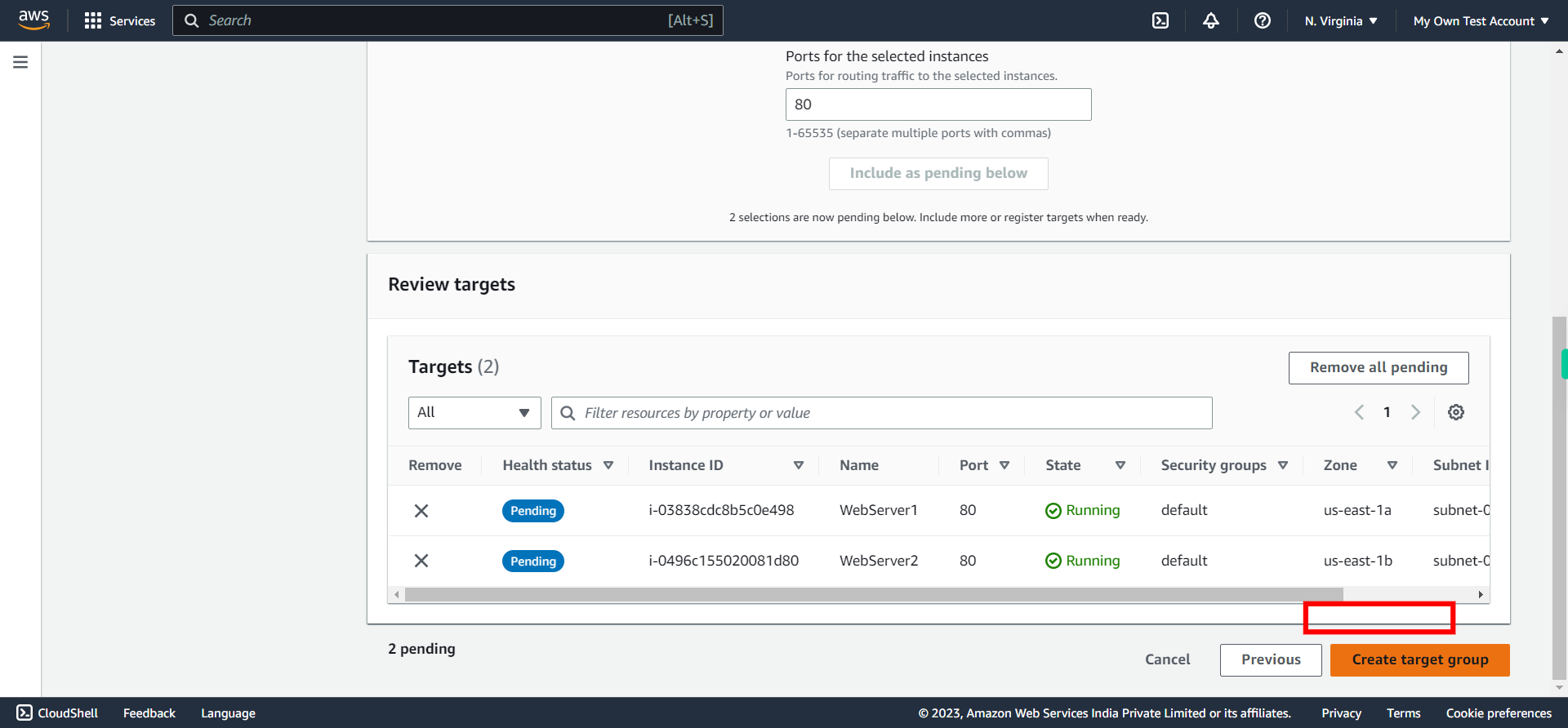 Target groups | EC2 Management Console