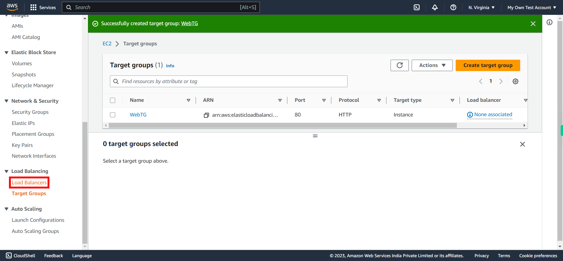 Target groups | EC2 Management Console