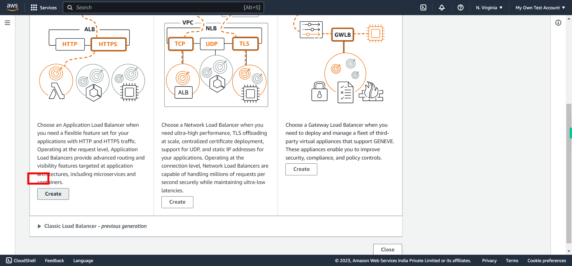 Load balancers | EC2 Management Console