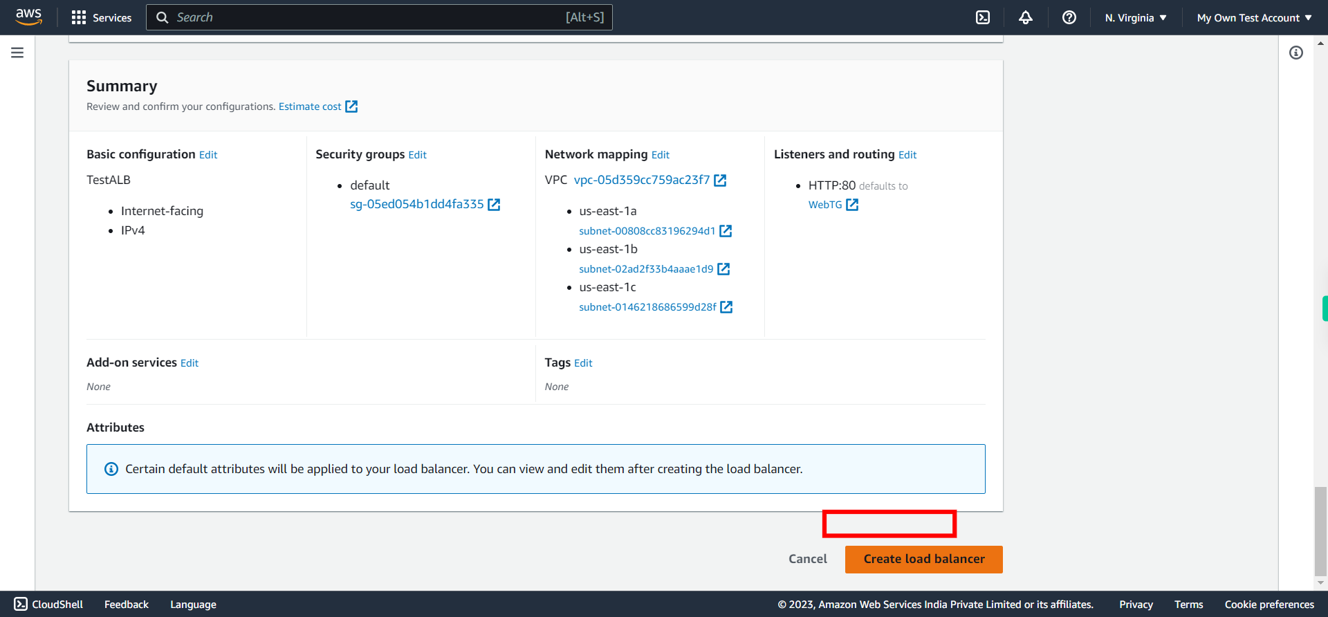 Load balancers | EC2 Management Console