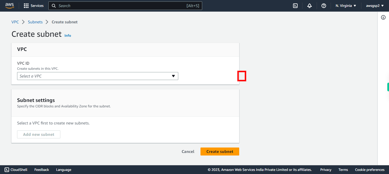 VPC Management Console