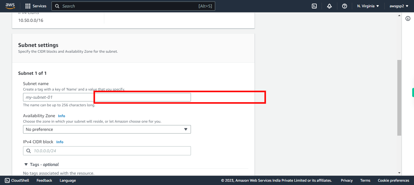 VPC Management Console