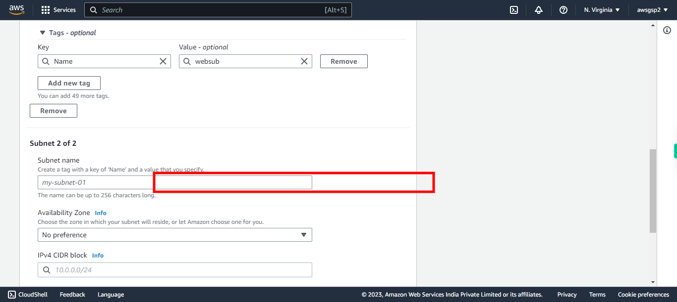 VPC Management Console