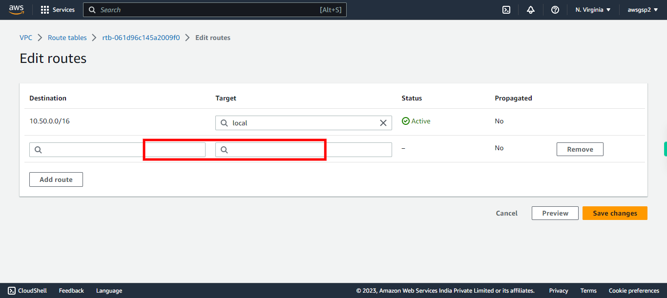 VPC Management Console