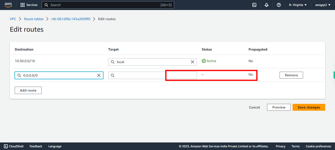 VPC Management Console