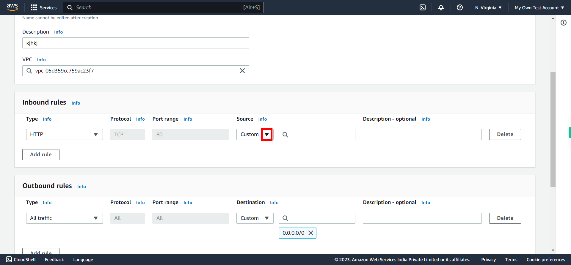 EC2 Management Console