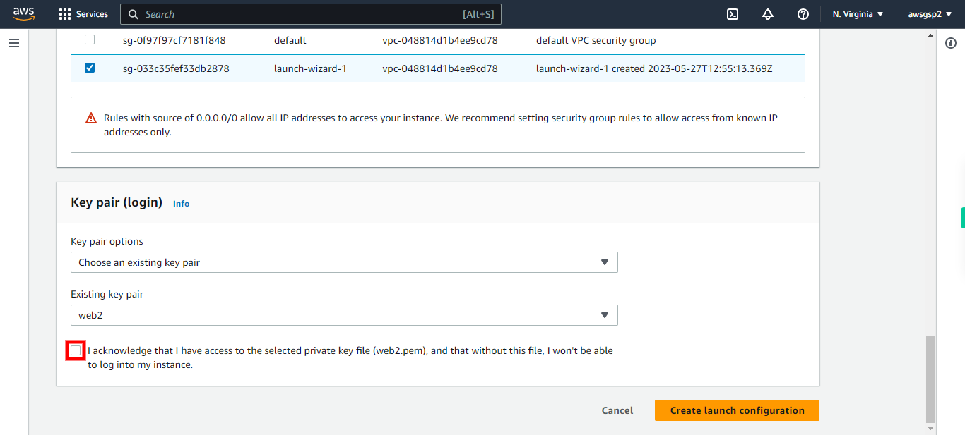 EC2 Management Console