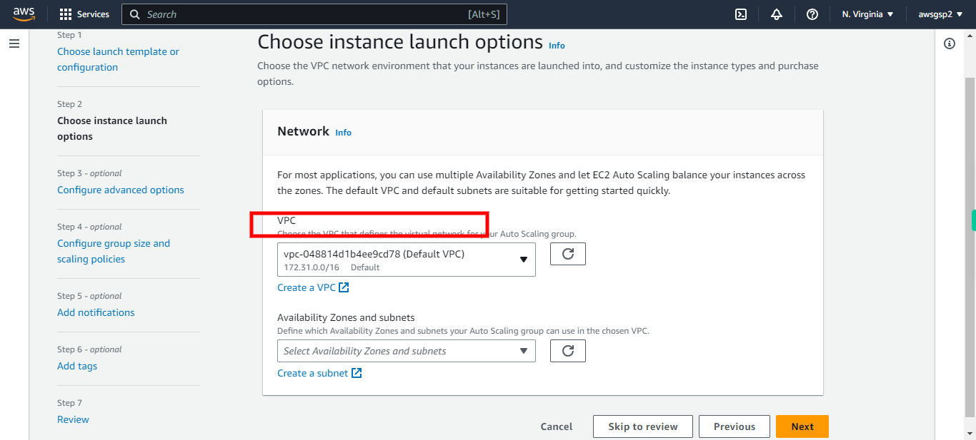 Create Auto Scaling group | EC2 Management Console