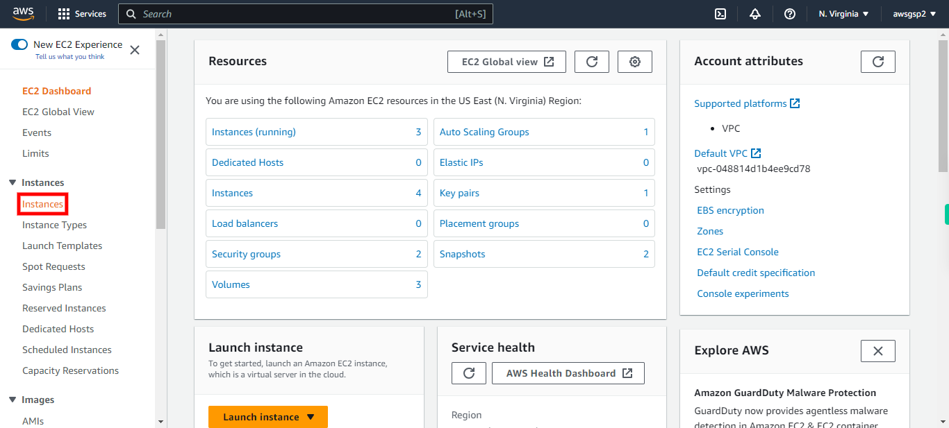 Dashboard | EC2 Management Console