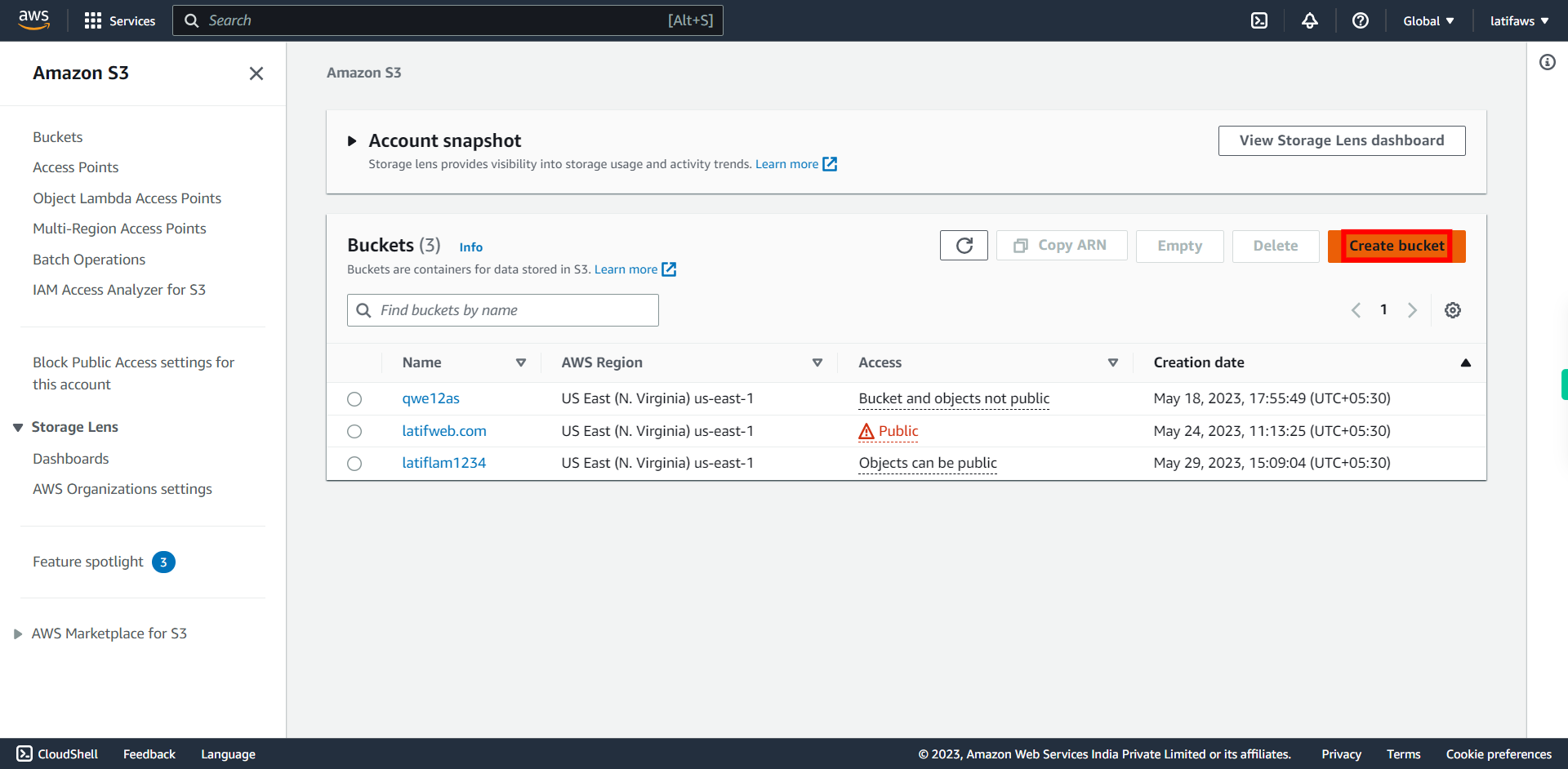 S3 Management Console