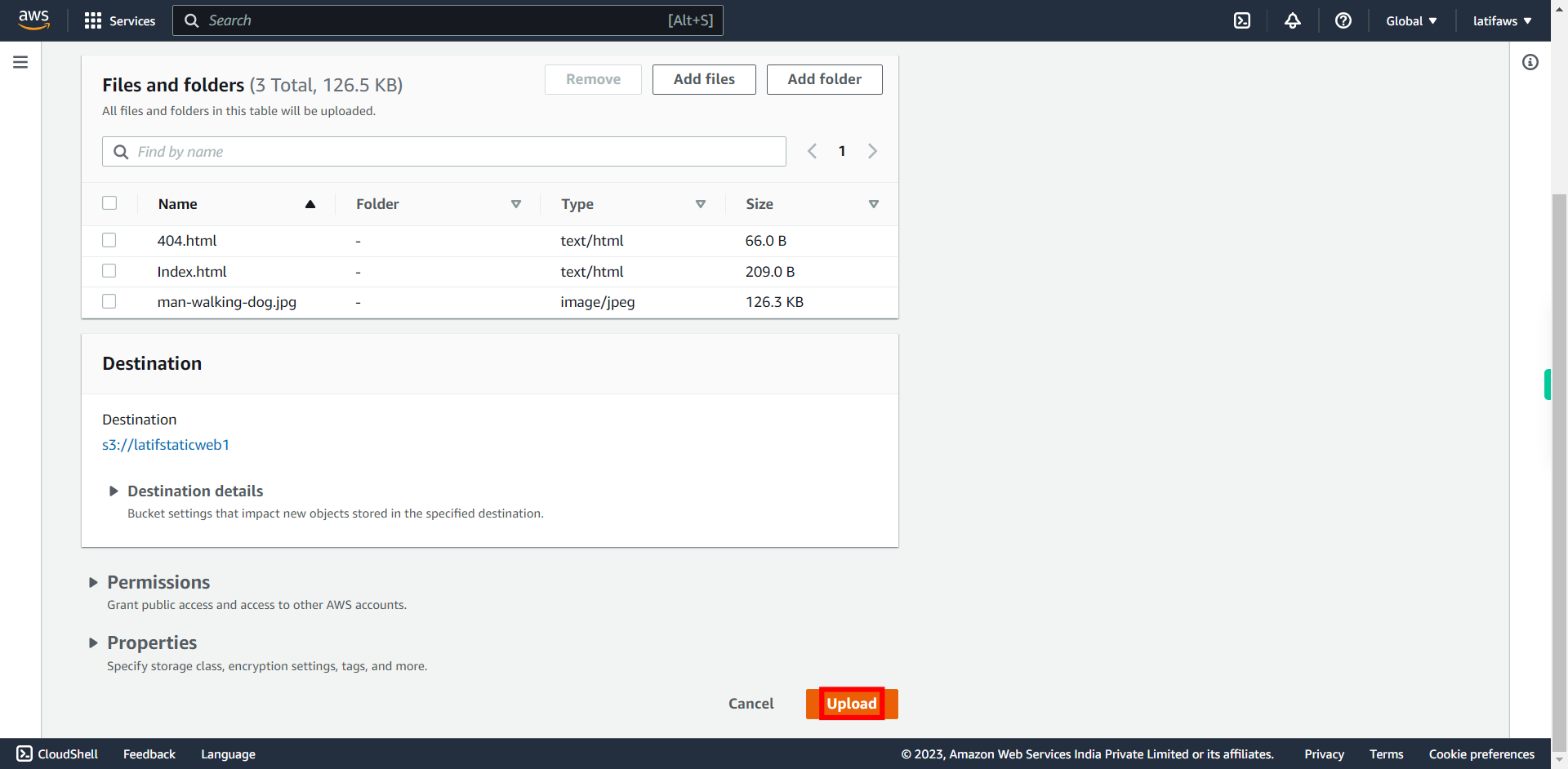 S3 Management Console