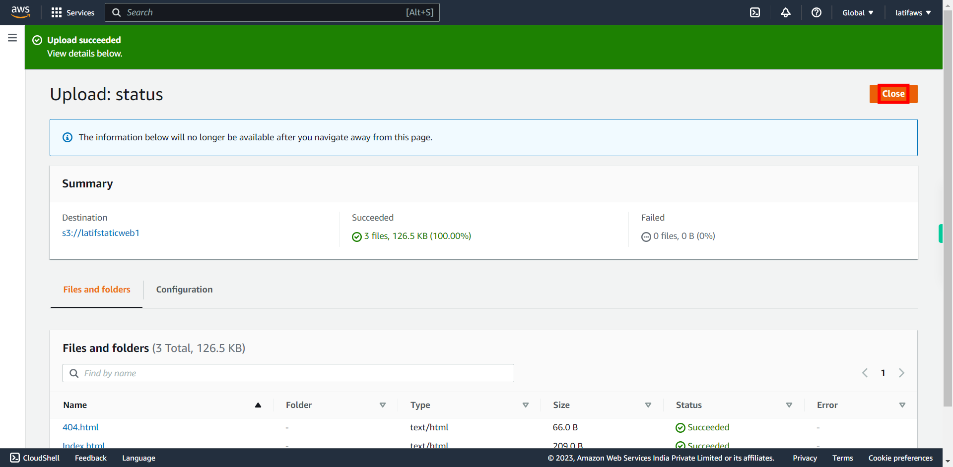 S3 Management Console