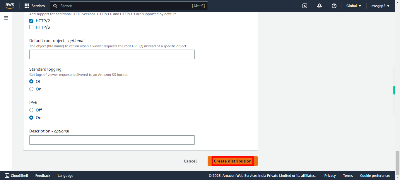 Create - Distributions - CloudFront