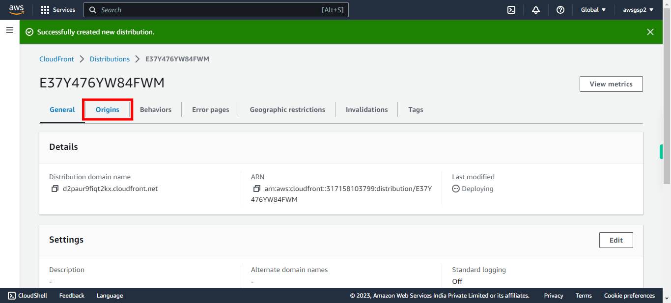 E37Y476YW84FWM - Distributions - CloudFront