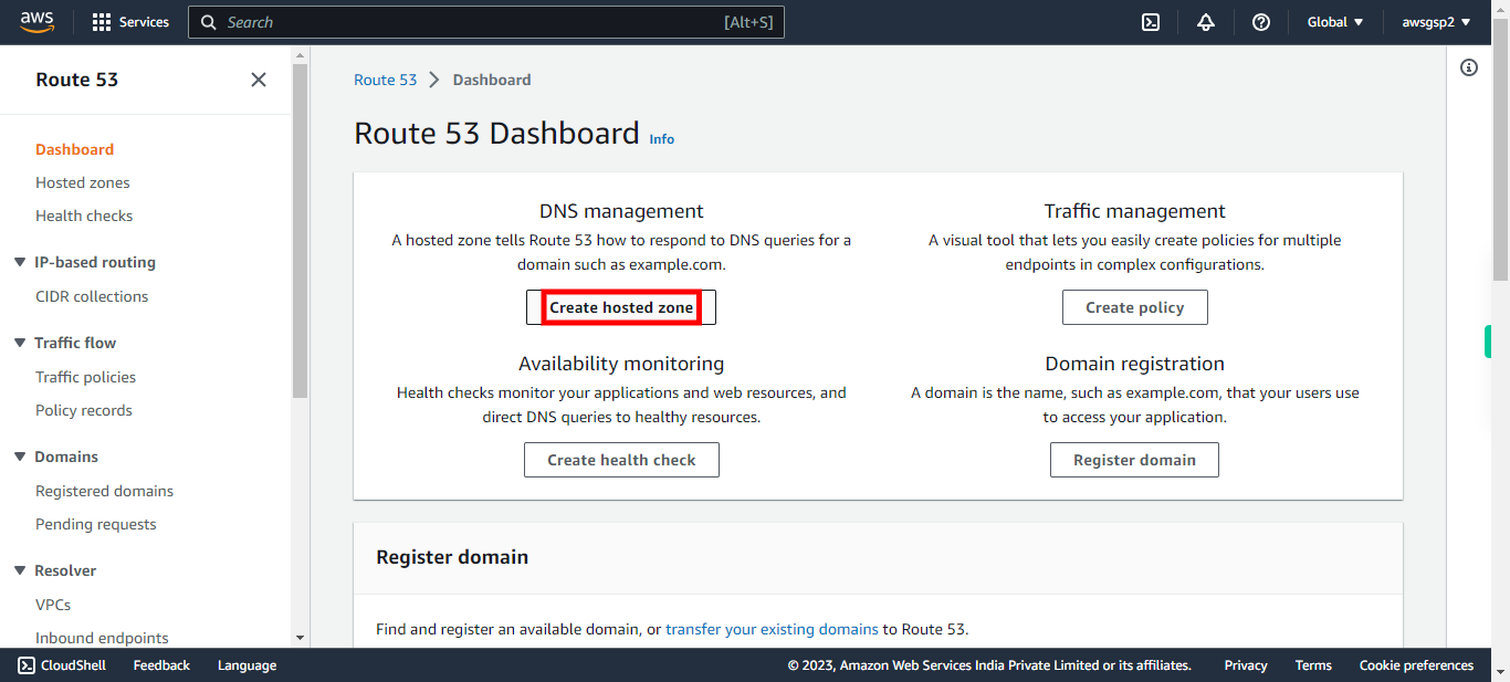 Route 53 - dashboard