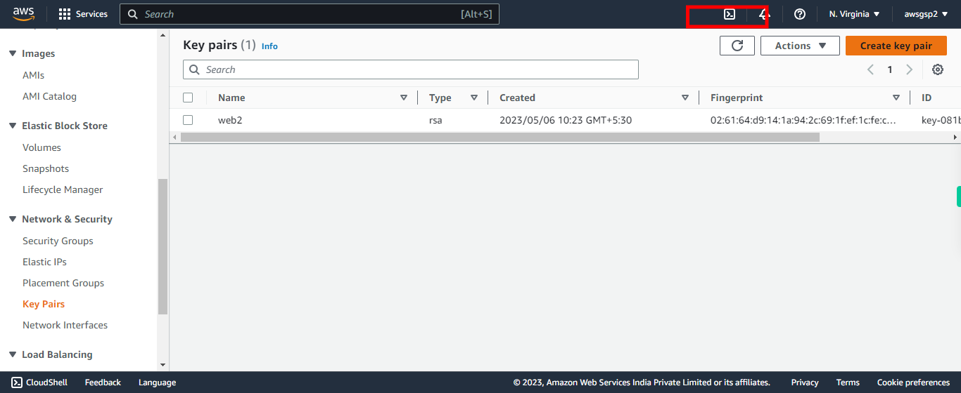 Key pairs | EC2 Management Console