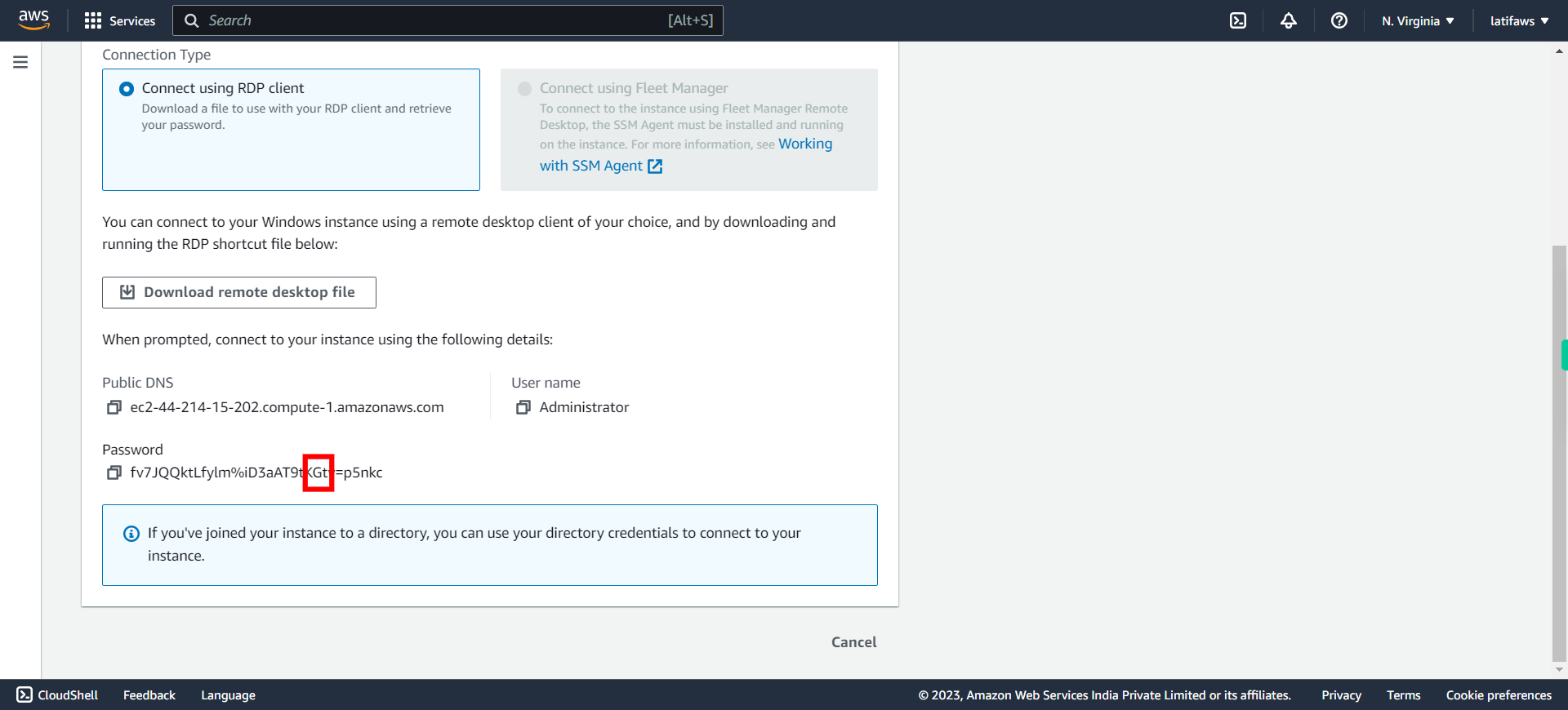 Connect to instance | EC2 Management Console