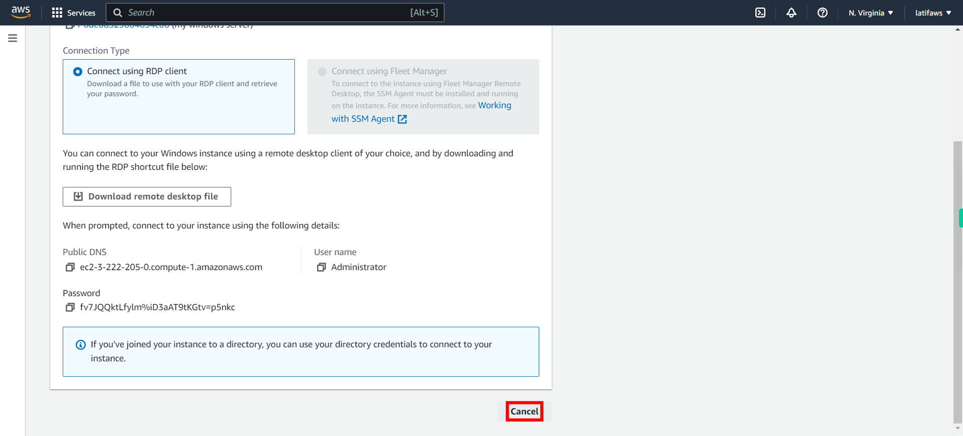 Connect to instance | EC2 Management Console