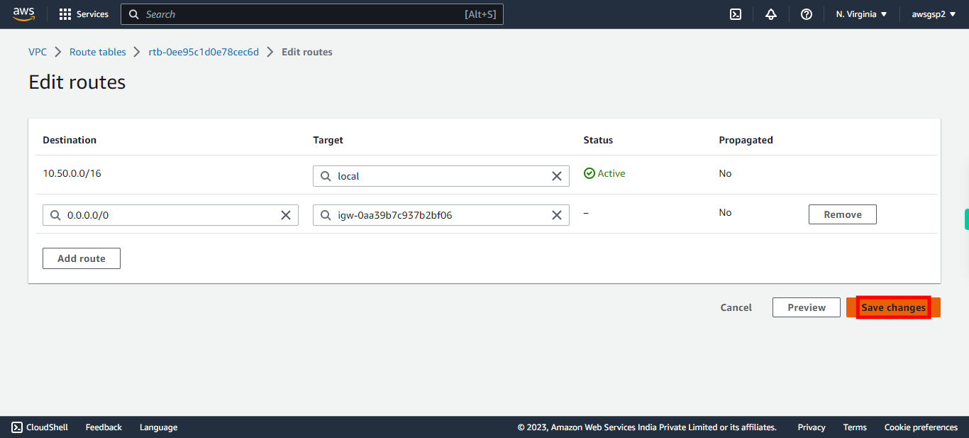 VPC Management Console