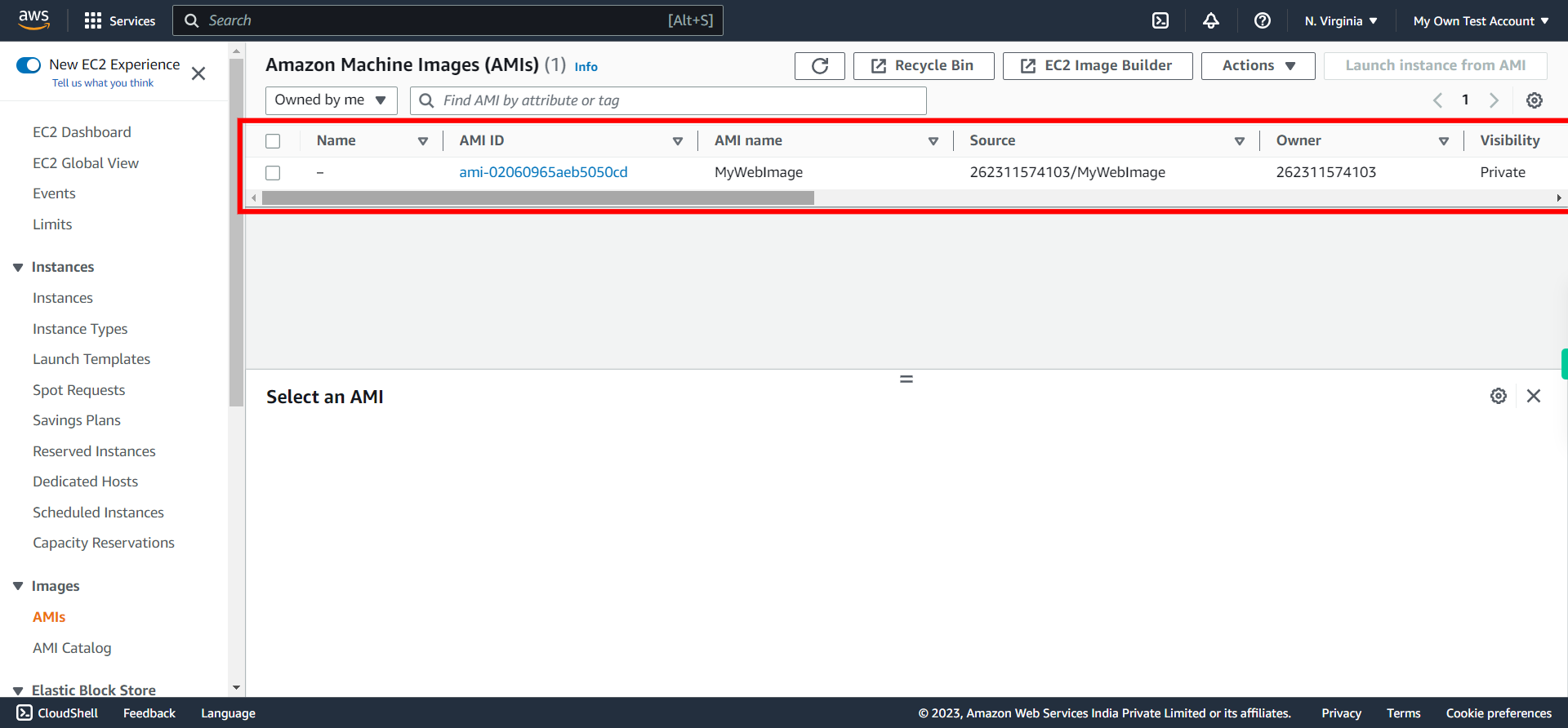 Images | EC2 Management Console