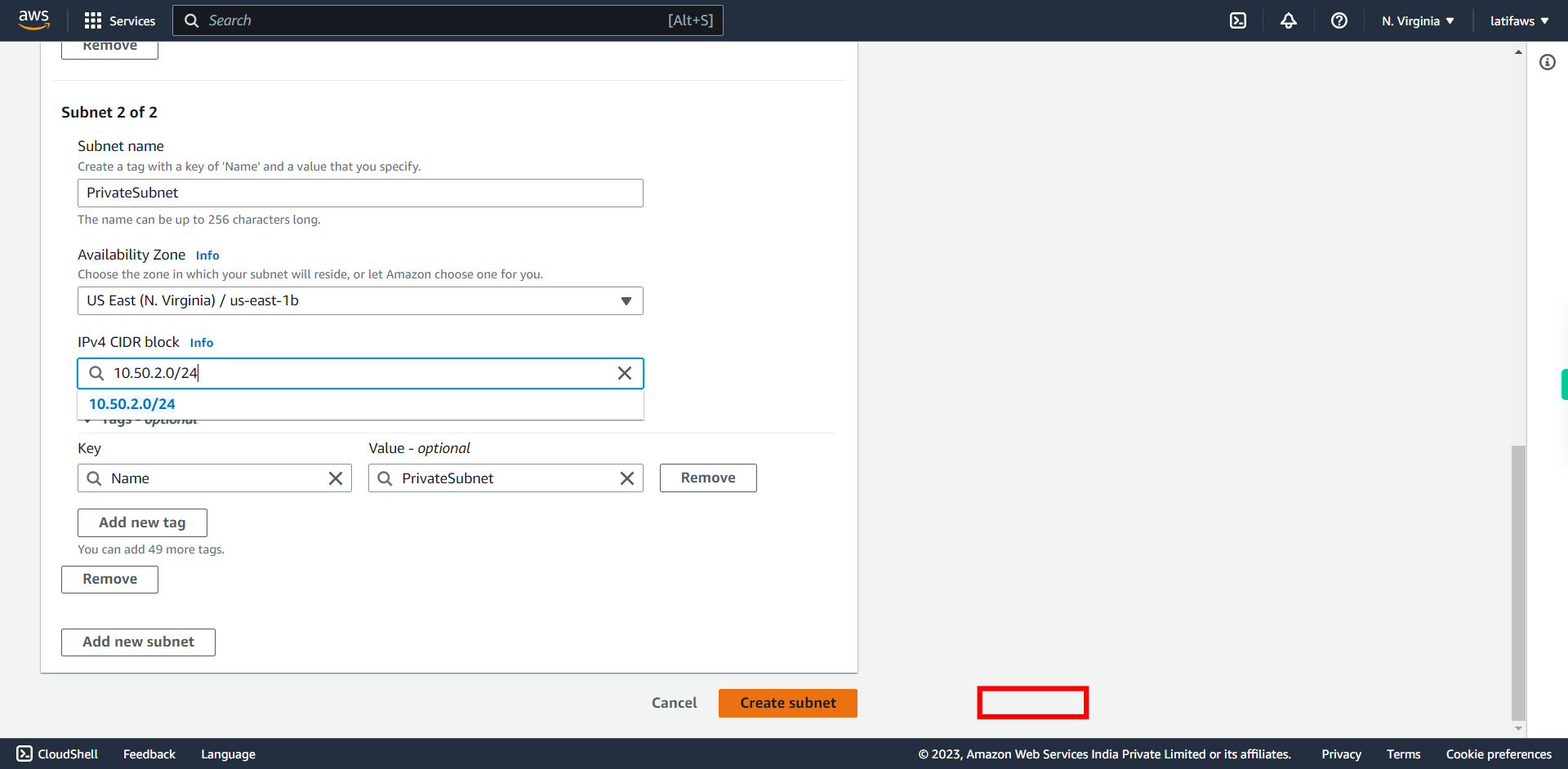 VPC Management Console