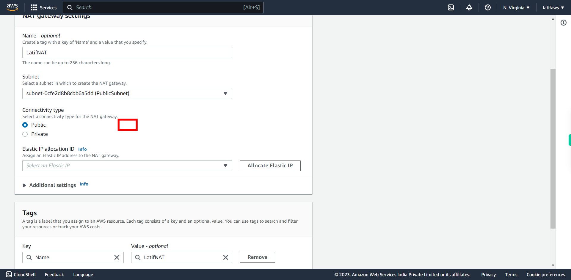 VPC Management Console