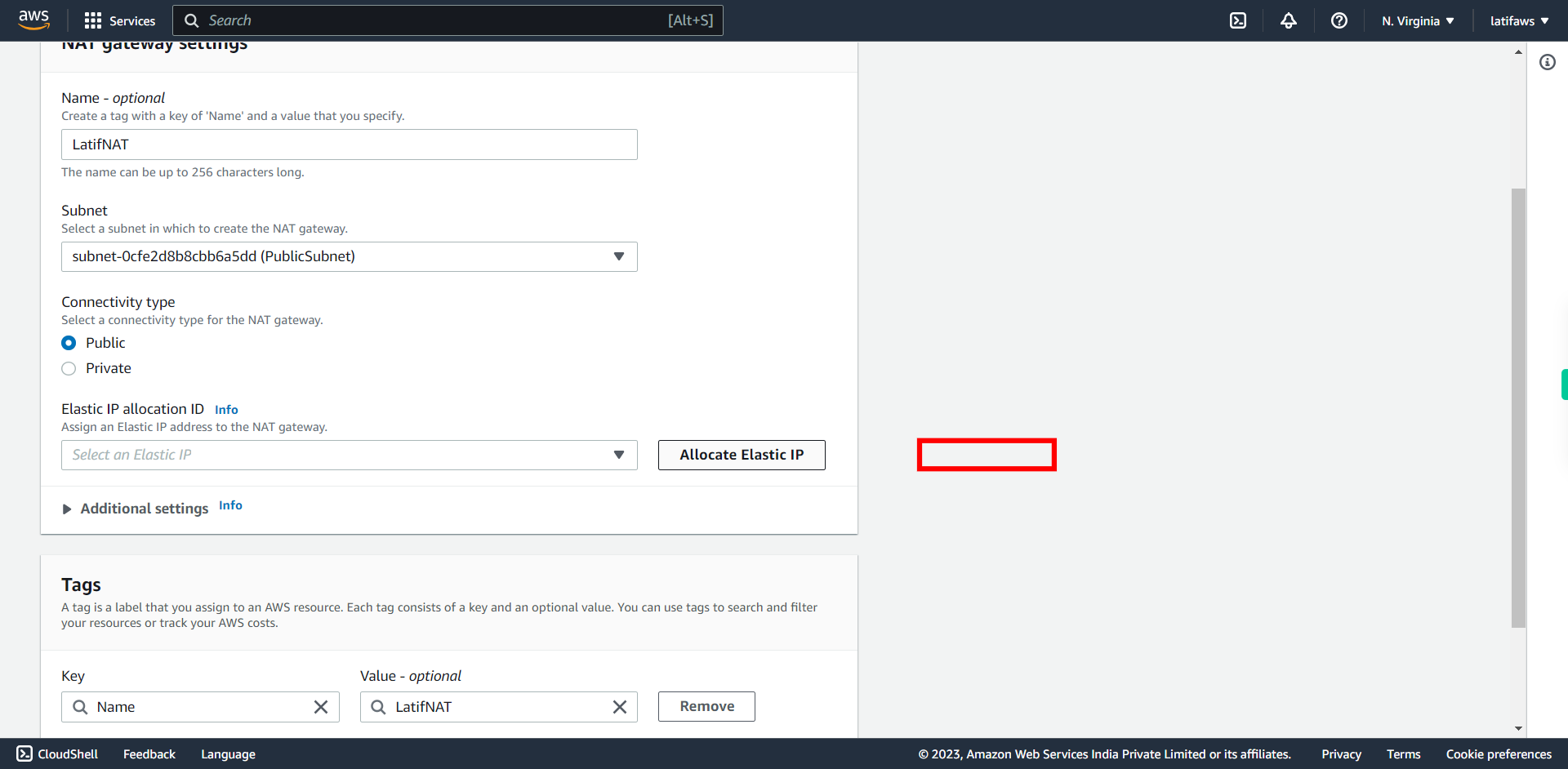 VPC Management Console