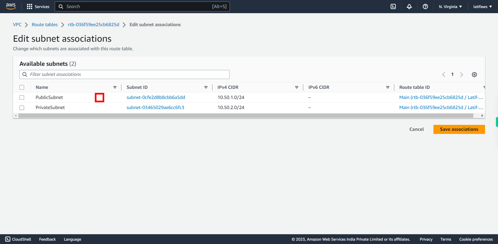 VPC Management Console