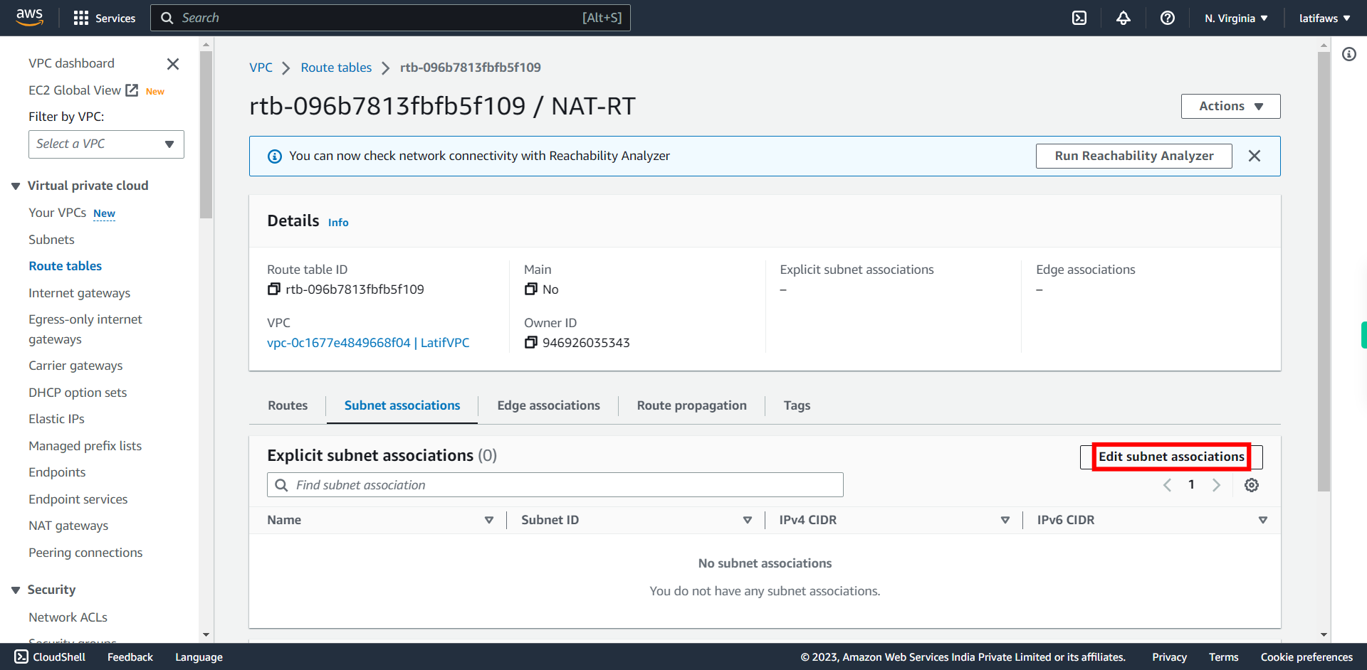 VPC Management Console