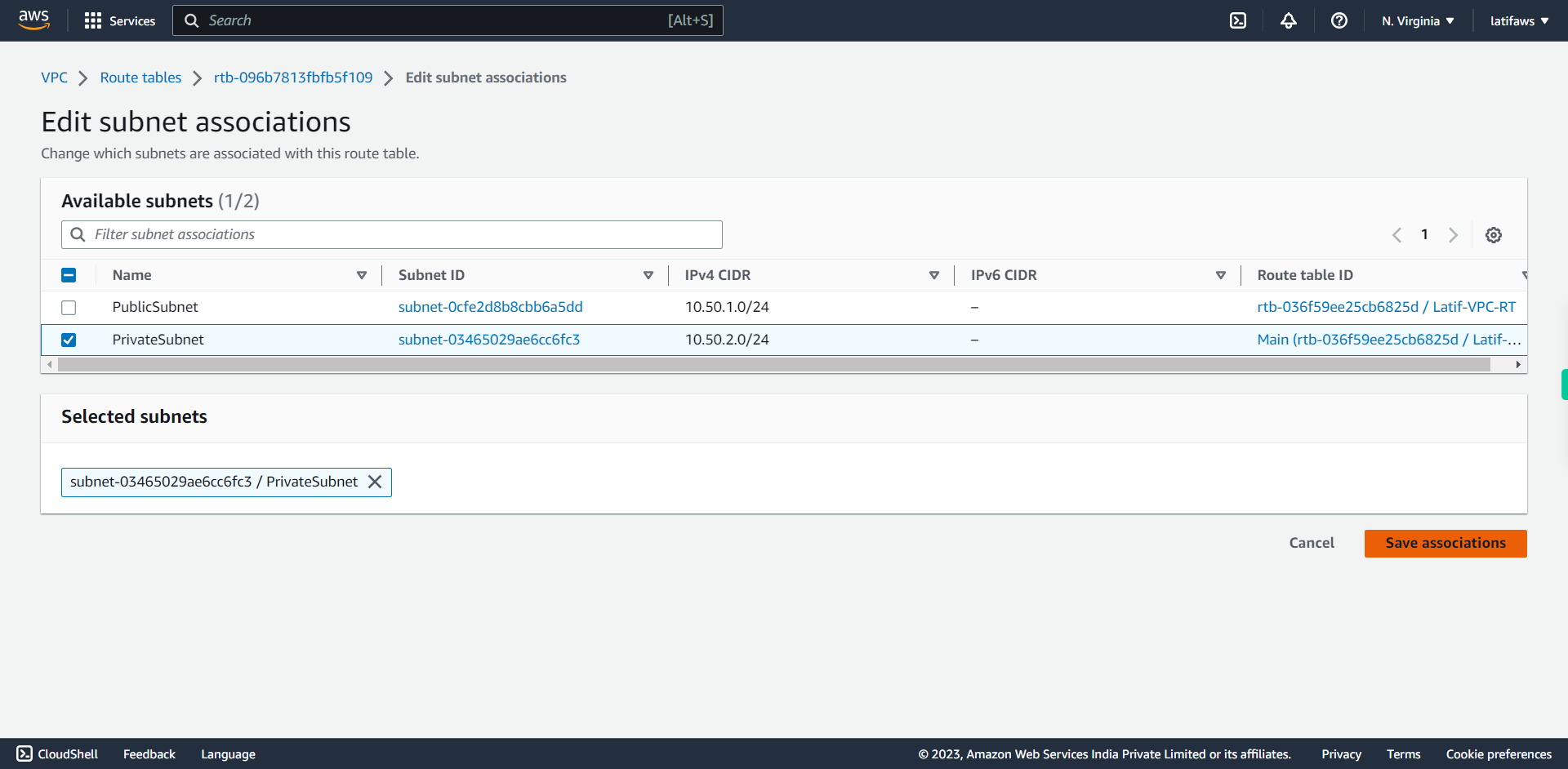 VPC Management Console