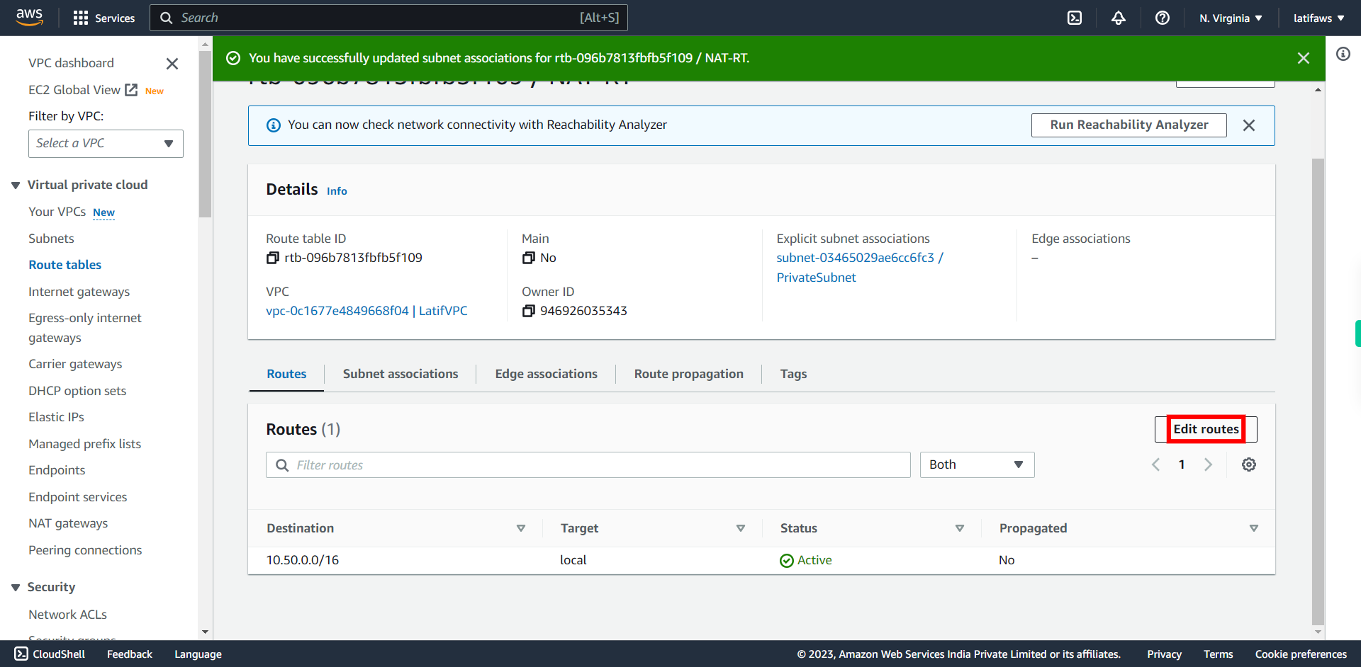 VPC Management Console